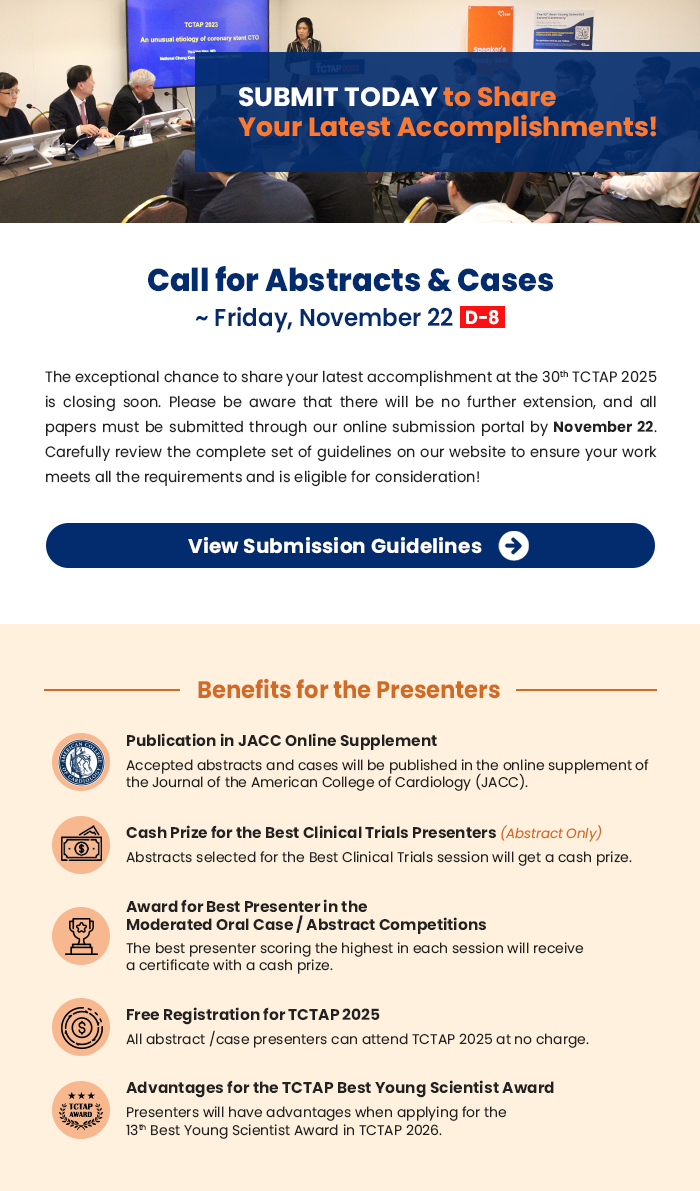 Call for Abstracts & Cases Submit ~ November 22, 2024